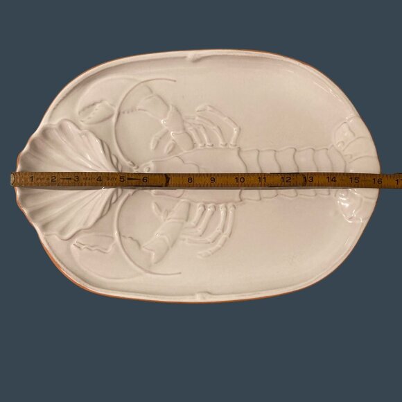 Romertoph Lobster Platter White Glazed Terracotta Rosa Reco Oval Serving Dish - Picture 5 of 6